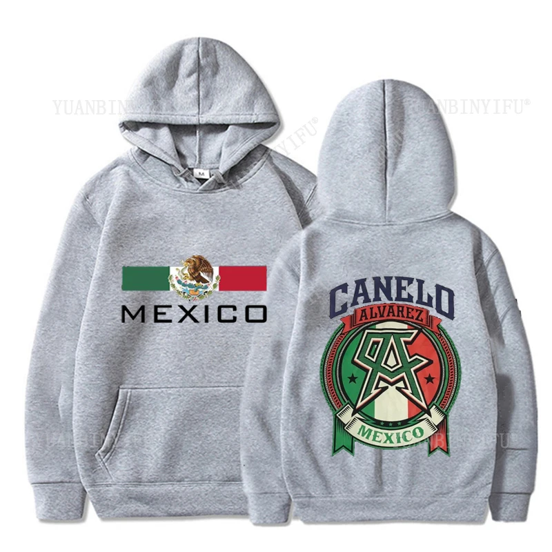 

Классическая толстовка унисекс с капюшоном Leisure Classic Canelo Mexican Flag для осени и зимы, повседневная, в стиле пуловер, хит продаж
