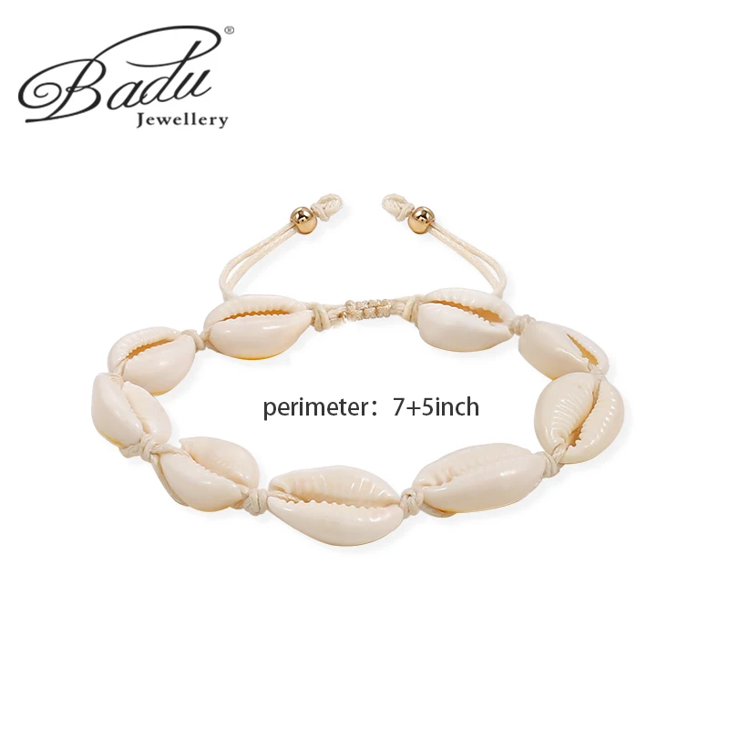 Badu Shell Armband für Frauen hand gefertigt 3 Farben Seil Armband Böhmen Modeschmuck Sommer Strand Muschel Charm Armband