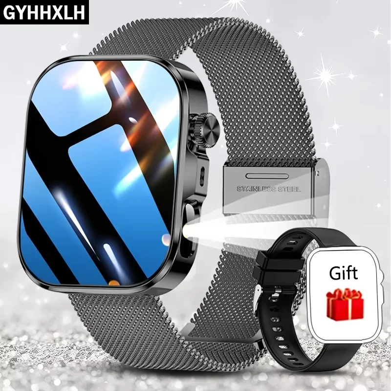 NewLargeScreenSmartWatch,5.11 cmFull Touch Screen, Wireless Calling/texting/multiple Sports Modes, with Outdoor LED Light Button