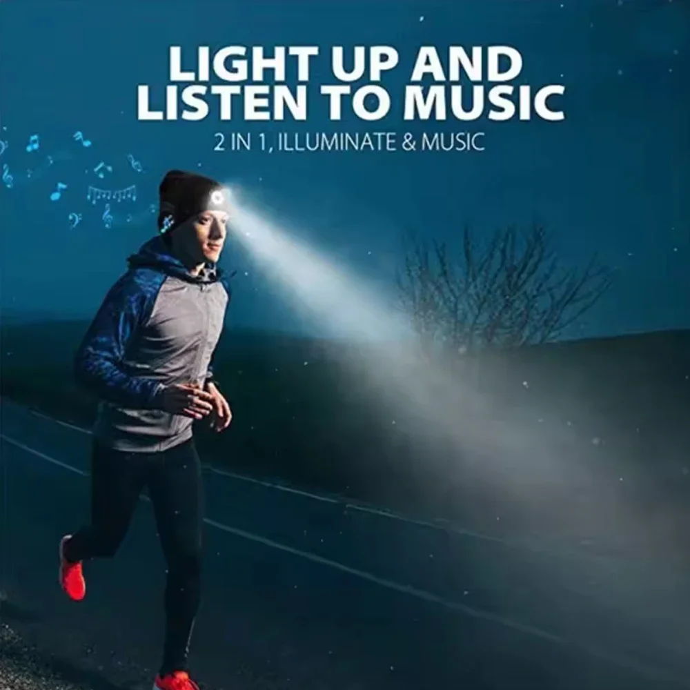 Reliable-Smart Cap Headset Music Earphone Hat Rechargeable Bluetooth Headphone Wireless Warm Beanie Speaker For Camping Running