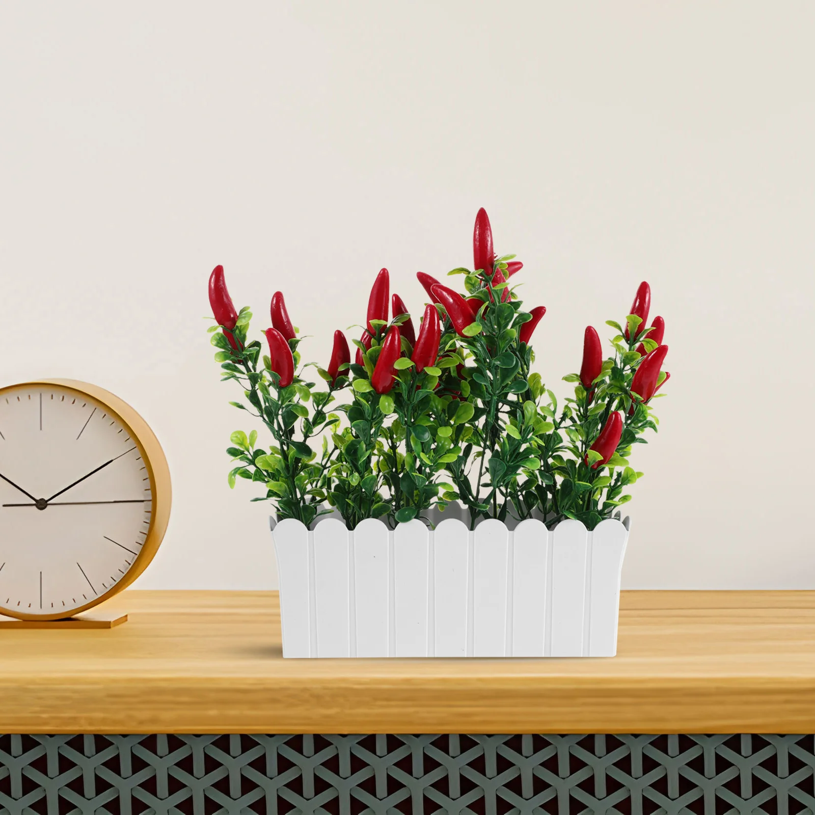 

Chili Pepper Table Centerpiece Realistic Simulation Vegetables Decor Faux Pepper Plants for Kitchen Dining Room Office Home