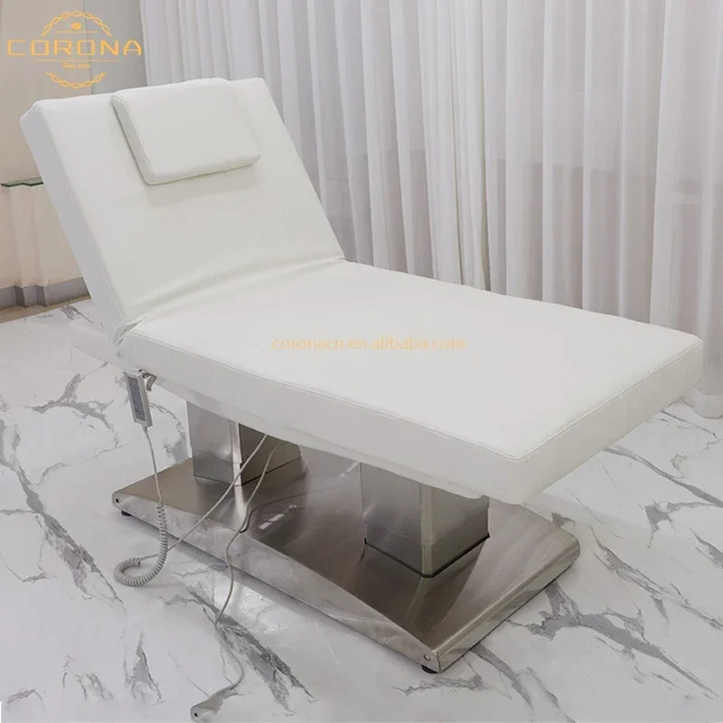 Modern White Salon Furniture Electric Cosmetic Beauty Spa Massage Table Lash Bed Facial Bed For Salon