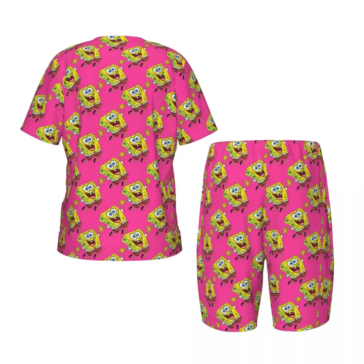 Spongebob New Summer Plus Size 4XL Pajamas Set for boys girls Nightwear