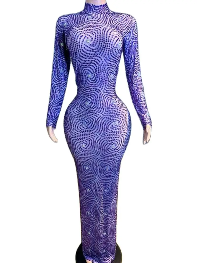 High Quality Rhinestone Elastic Hip Hugging Dress 2024 New Fashion Custom Women'S Clothing