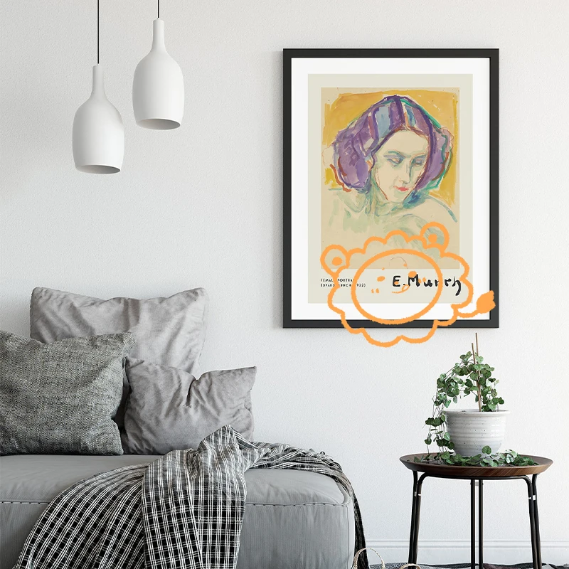 Edvard Munch Poster The Sun Starry Night Female Portrait Summer Night Canvas printing Home Living Room Wall abstract paintings