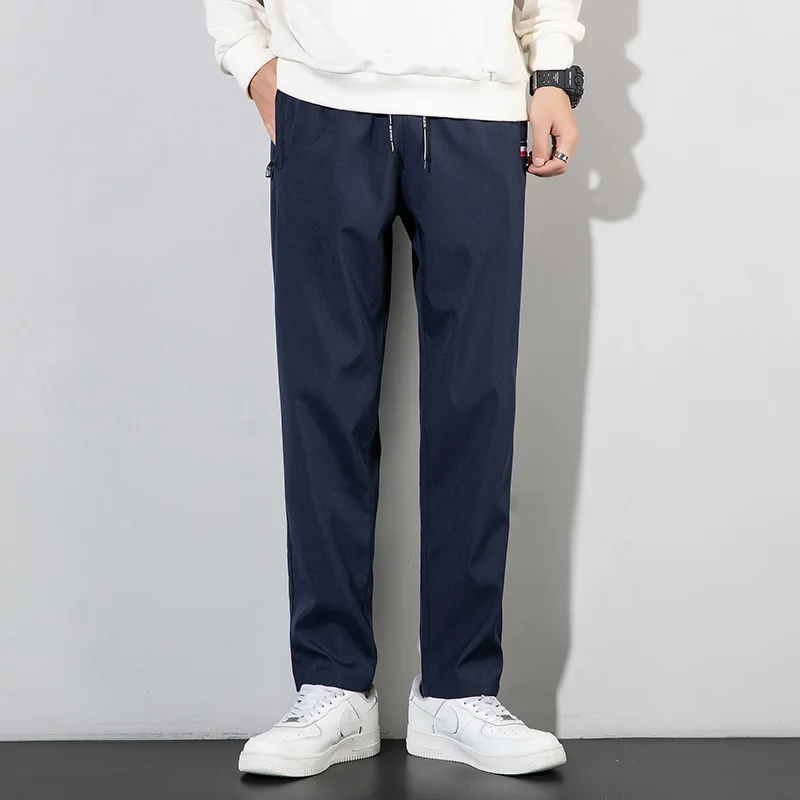 Thin Trousers Men Pants 2025 Summer New Black Navy Thin Business Casual Pants Outdoor Elastic Breathable Straight Leg Sweatpants
