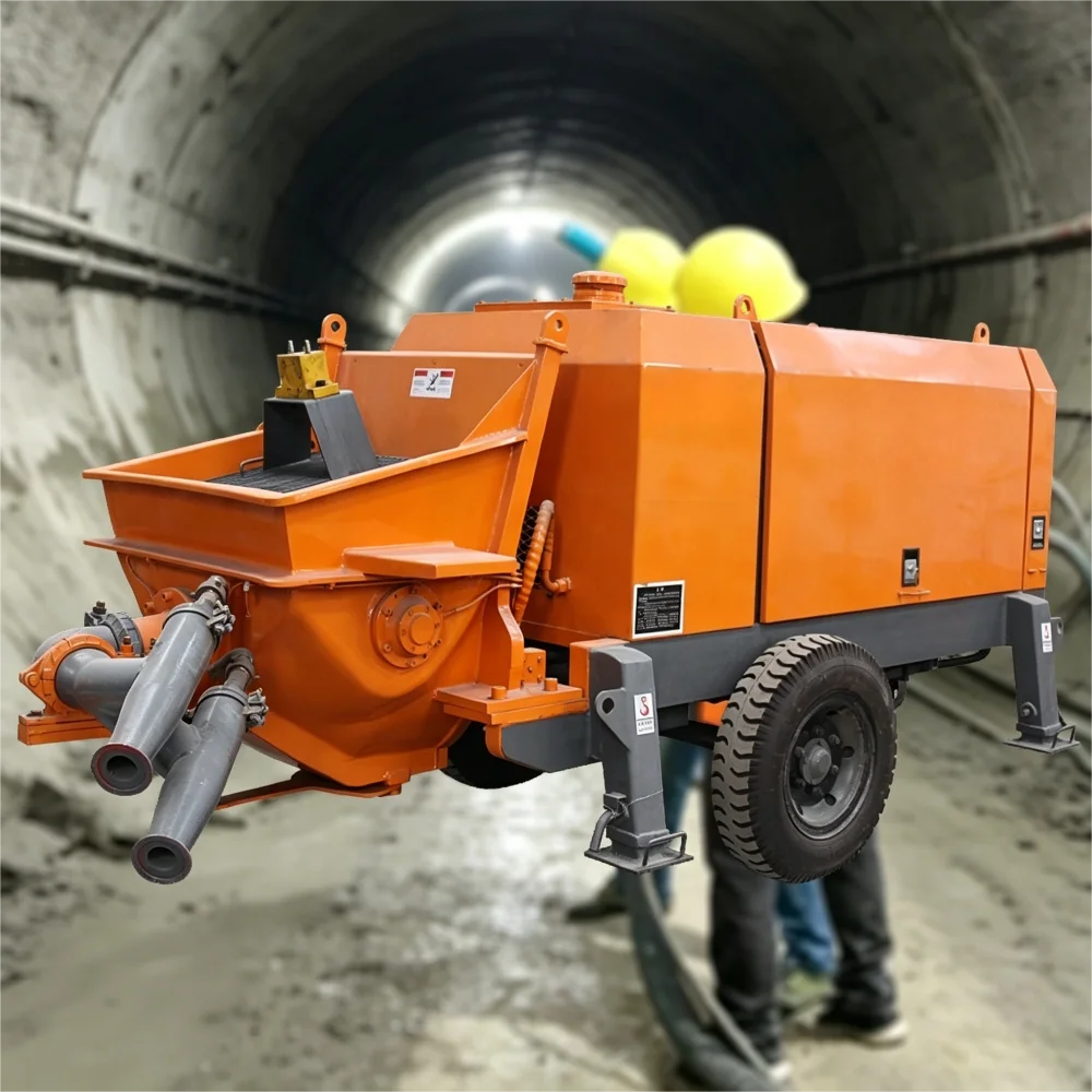 Swimming Pool Concrete & Mortar Spraying Machine Ceiling Plaster Spray Machine Fully Hydraulic System 45m Conveying Distance