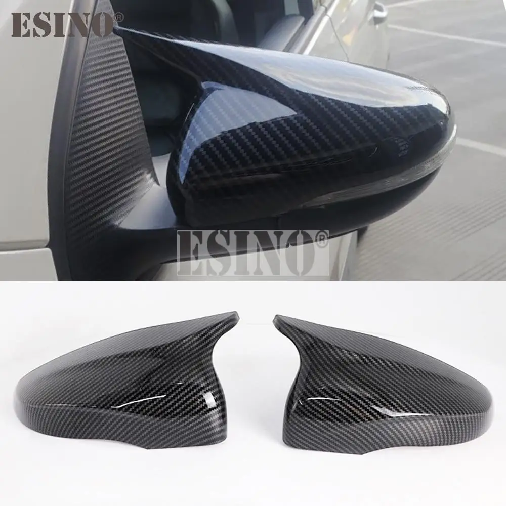 

2 x ABS Carbon Fiber Look Oxhorn Rearview Side Mirror Replacement Covers Cases For Volkswagen VW Golf MK6 R20 GTI Golf R Touran