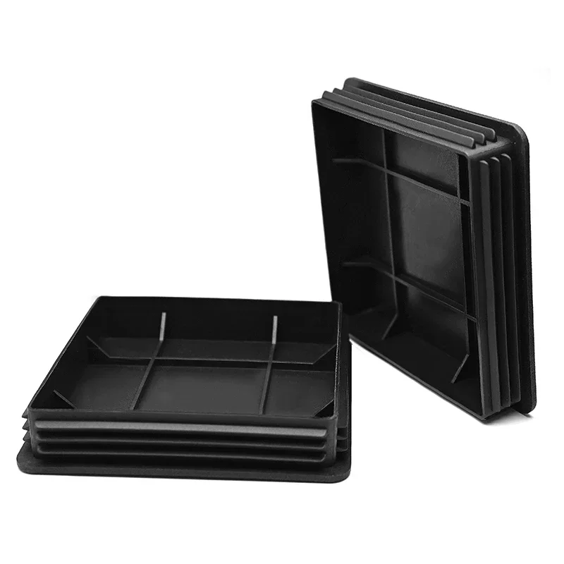검정색 사각형 플라스틱 블랭킹 엔드 캡 파이프 플러그 가구 내부 플러그 커버 13x13mm ~ 200x200mm