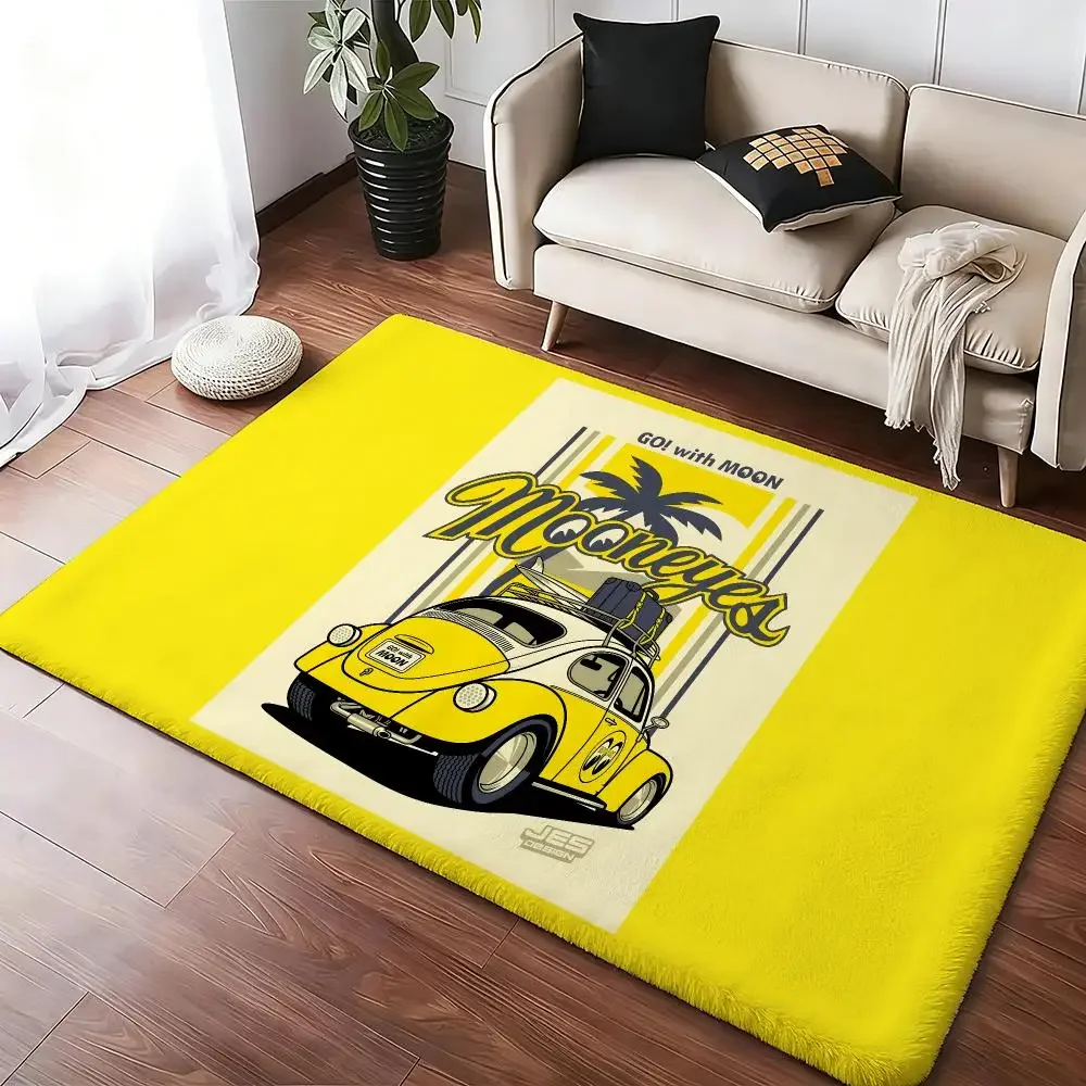 Moon-eyes Vintage Floor Mat Soft Thickened Absorbent Non-Slip Bedroom Living Room Door Mat Home Decor Flannel Rugs