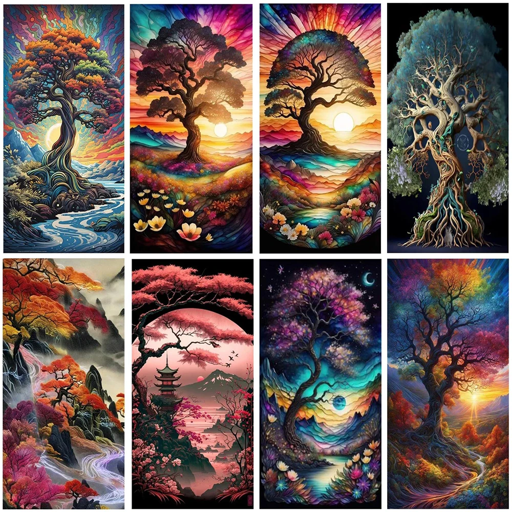 Yggdrasil Tree of Life DIY Diamond Painting New  Jewelry Cross Stitch Full Diamond Mosaic Landscape Picture Best Gift YY5241