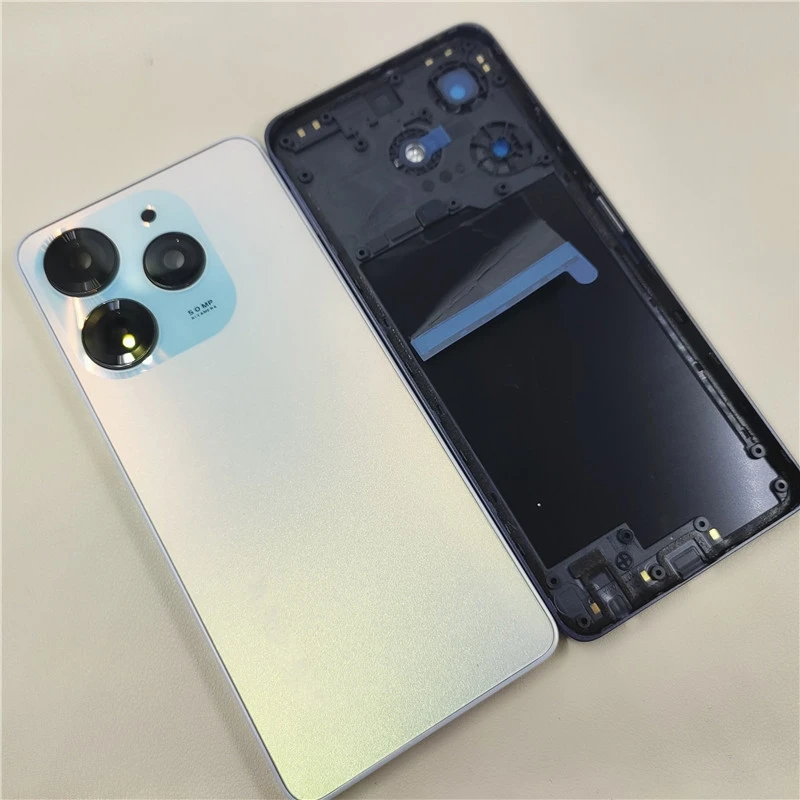 For Tecno Spark 10 Pro KI7 Back Battery Cover + Middle Frame With Camera Lens+Side Button Housing Case Repair Parts