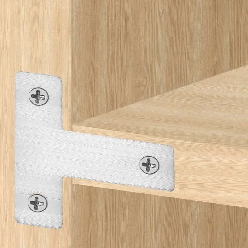 Thickened Stainless Steel T/L-shaped Furniture Corner Code Angle IronAngle Bracket Wooden Board Splicing Layer Plate Connector