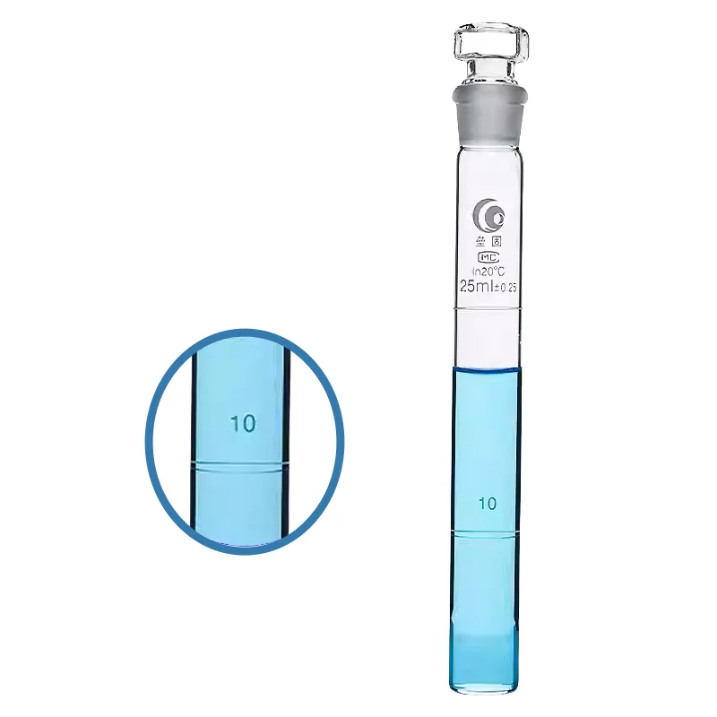 Tubo colorimétrico de vidro com plugue