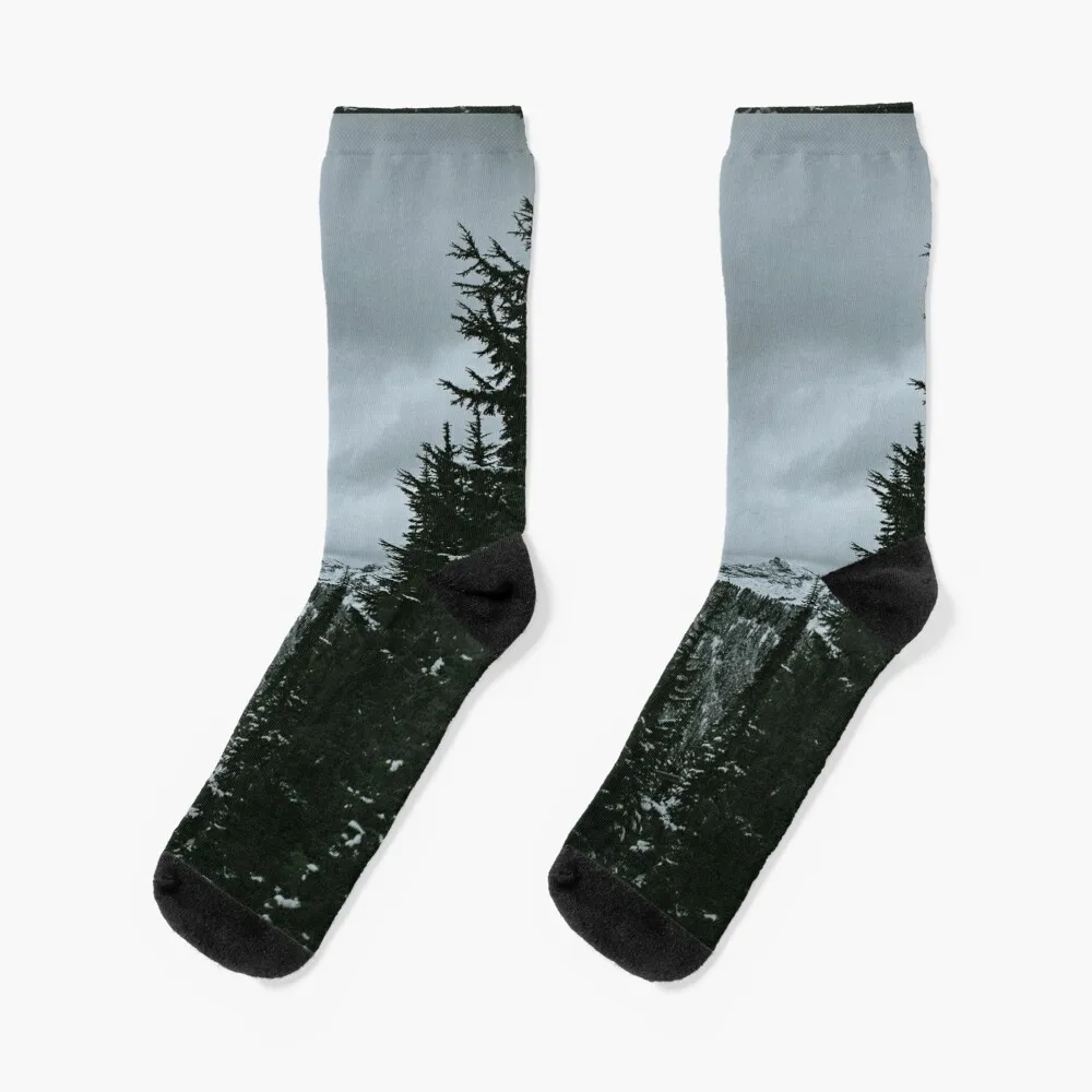 Mount Rainier Winter Landscape Socks kids Soccer designer Woman Socks Men's