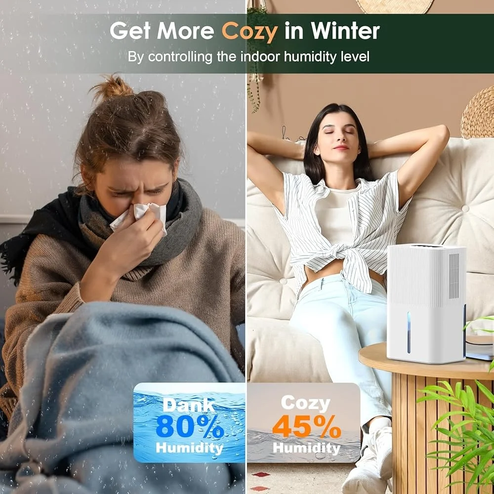 مزيل الرطوبة المحمول 91 أونصة خزان 900 قدم مربع للمنزل عملية هادئة إيقاف تلقائي للتحكم في الرطوبة الداخلية