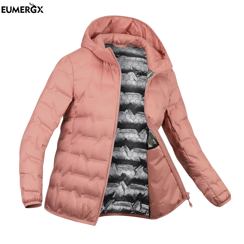 

EUMERGX Women's Winter Down Jacket Duck Down Lightweight Padded Jackets Camping Climbing Trekking Graphene Lining Warm Coat