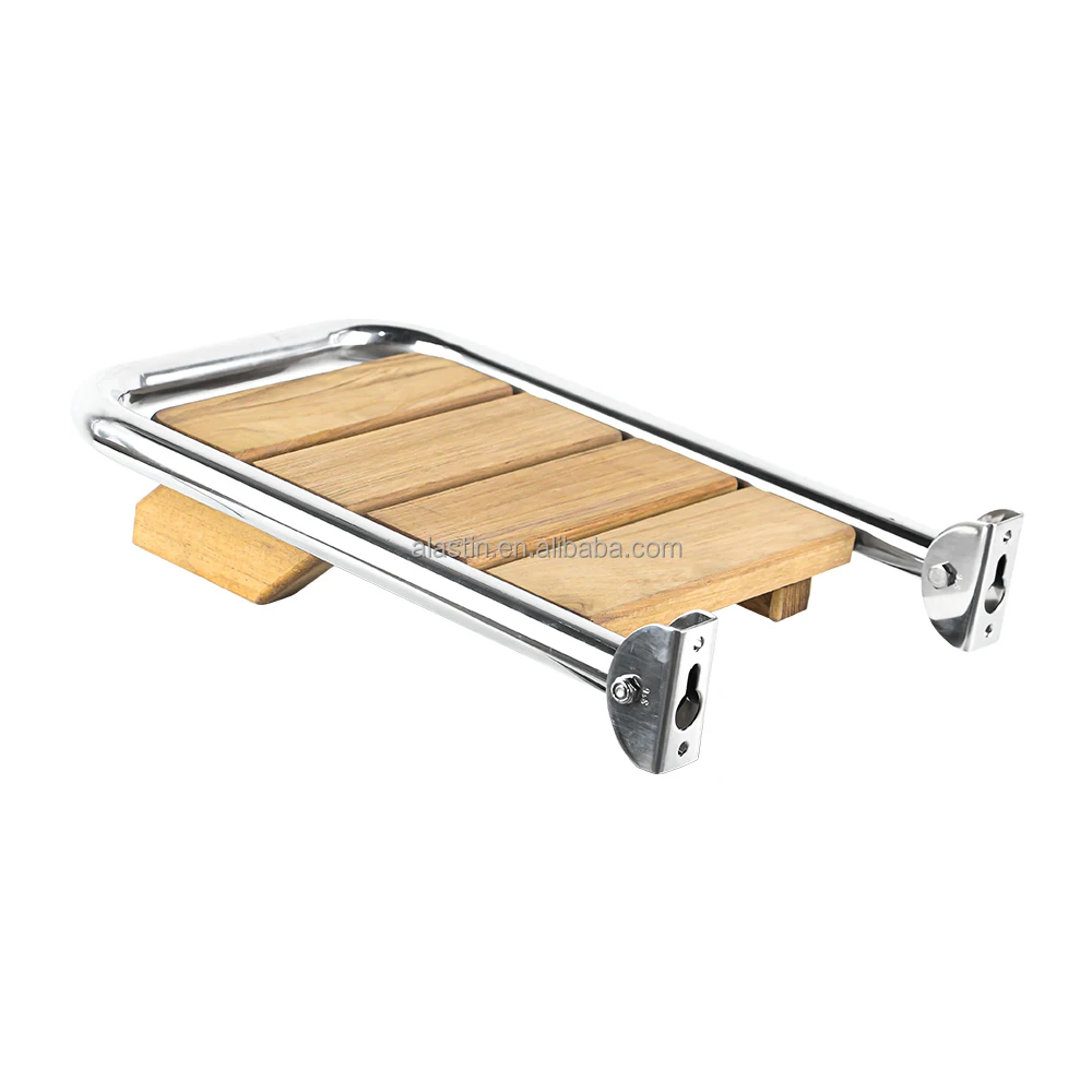 الجملة أجزاء اليخوت خشب الساج منصة السباحة قارب خشبي منصة سلم مع Stanchions2025