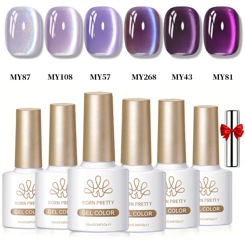 ولد جميلة 6 قطعة/المجموعة الزجاج حبة بريق القط المغناطيسي هلام مسمار مجموعة طلاء الأظافر نقع قبالة جميع ل مانيكير مستلزمات الأظافر #3