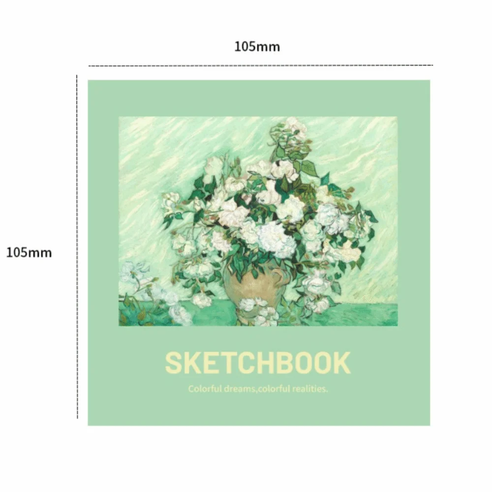 

96 Sheets Mini Drawing Book Square Shape Portable Size Sketchbook Blank Pages Mini Format Sketching Book Sketching Practice