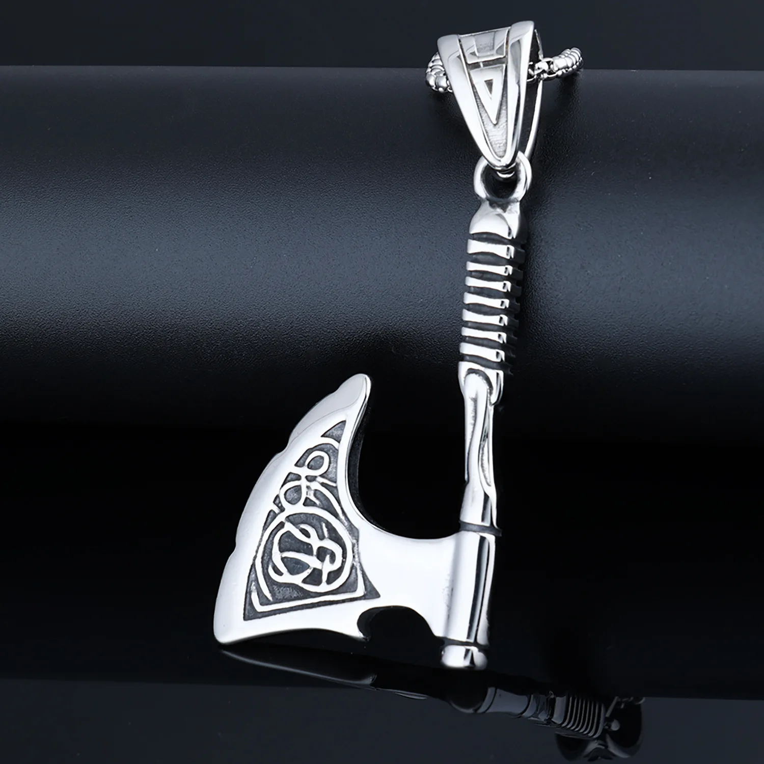 

Vintage 316L Stainless Steel Thor's Axe Dangle Charm Fits Pandora Bracelet & Necklace For Men Cool Gothic Jewelry Pendant