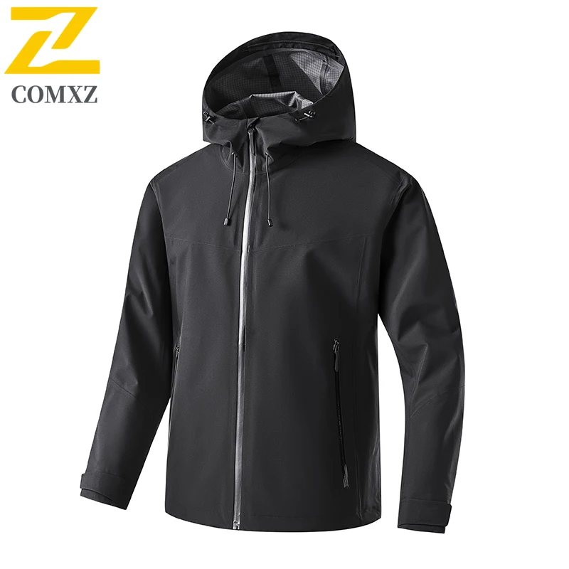 Men's Camping Ski Jackets Trendy Soft Shell Wear-resistant Windbreaker Coats Hiking Hooded Waterproof Jacket Raincoat Clothing