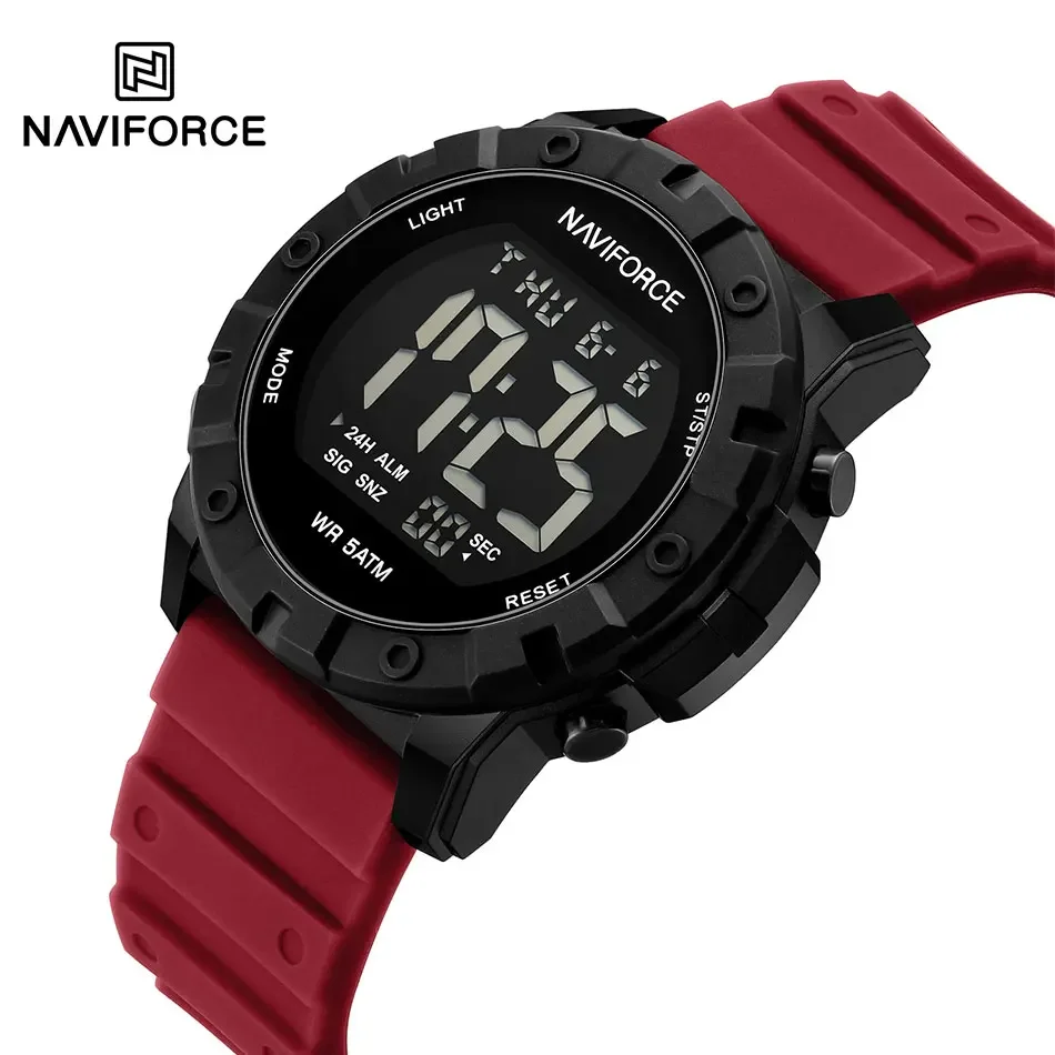 NAVIFORCE Men Digital Watches Sports LCD Wristwatches Men\'s 5Bar Waterproof Watch Digital Luminous Light Watch for Men 2024