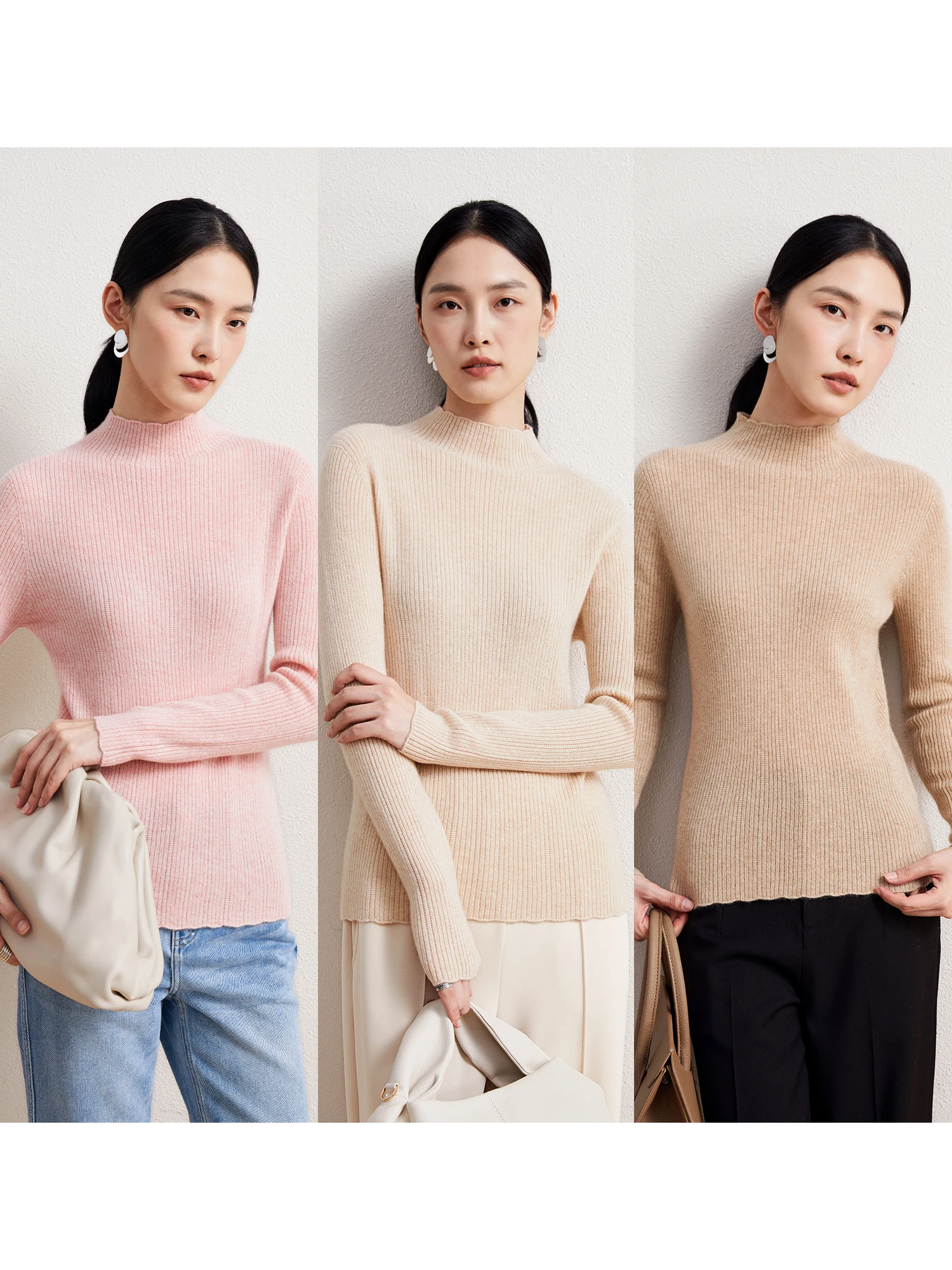 

Свитер ChangDX Premium Quali Thiened Camere Base в полоску, с высоким круглым воротом, длинными рукавами, для повседневной носки