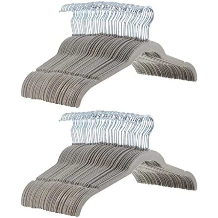 

Space Saving Slim Velvet Non-Slip Clothes Hangers, Sturdy,,100-Pack