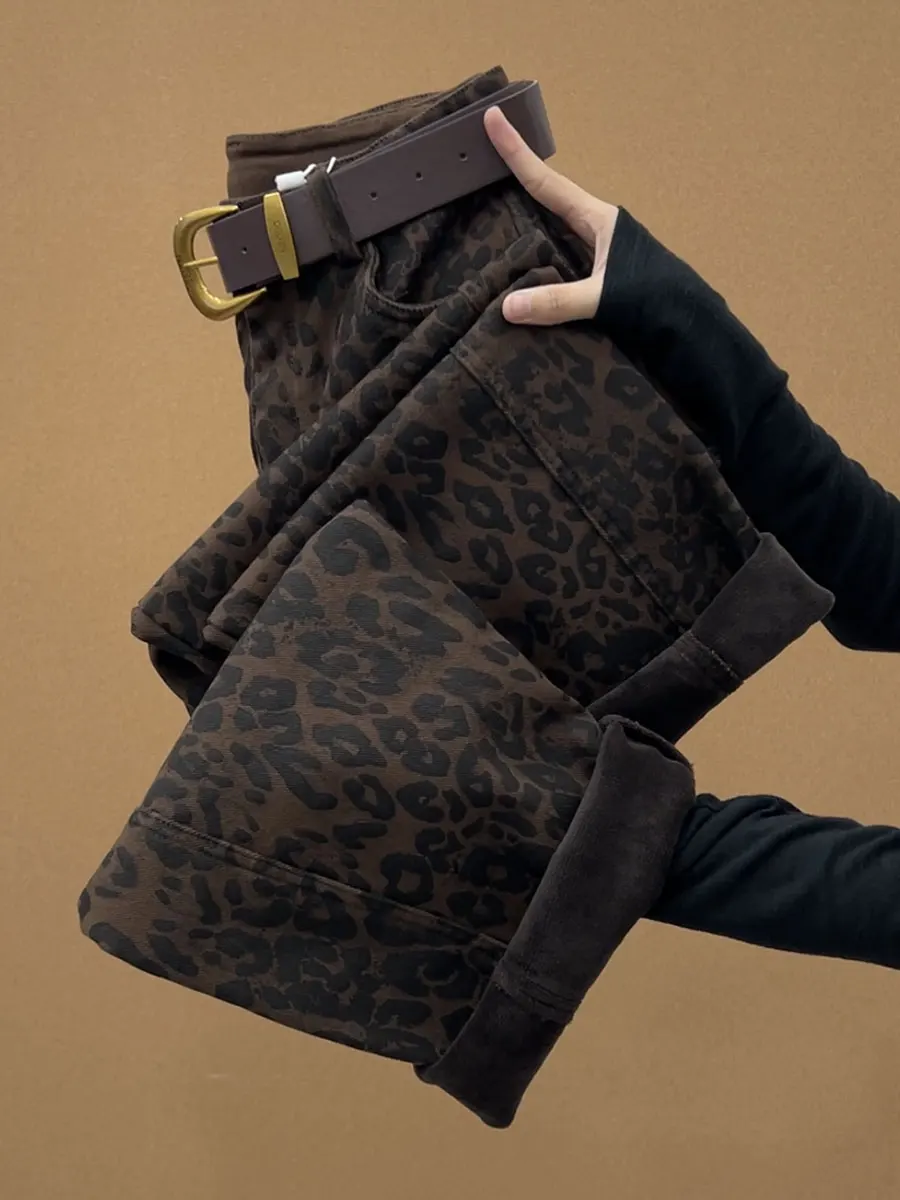 

Утепленные джинсы прямого кроя для женщин на осень-зиму, свободные повседневные брюки в стиле ретро, большие размеры, джинсовые штаны с защитой от старения