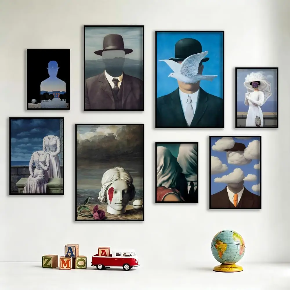 Art R-Ren M-Magrittes Son of M-Man Poster Artistic Stylish Wall Art for Home Office Bar Decor Living Room Hot Reusable