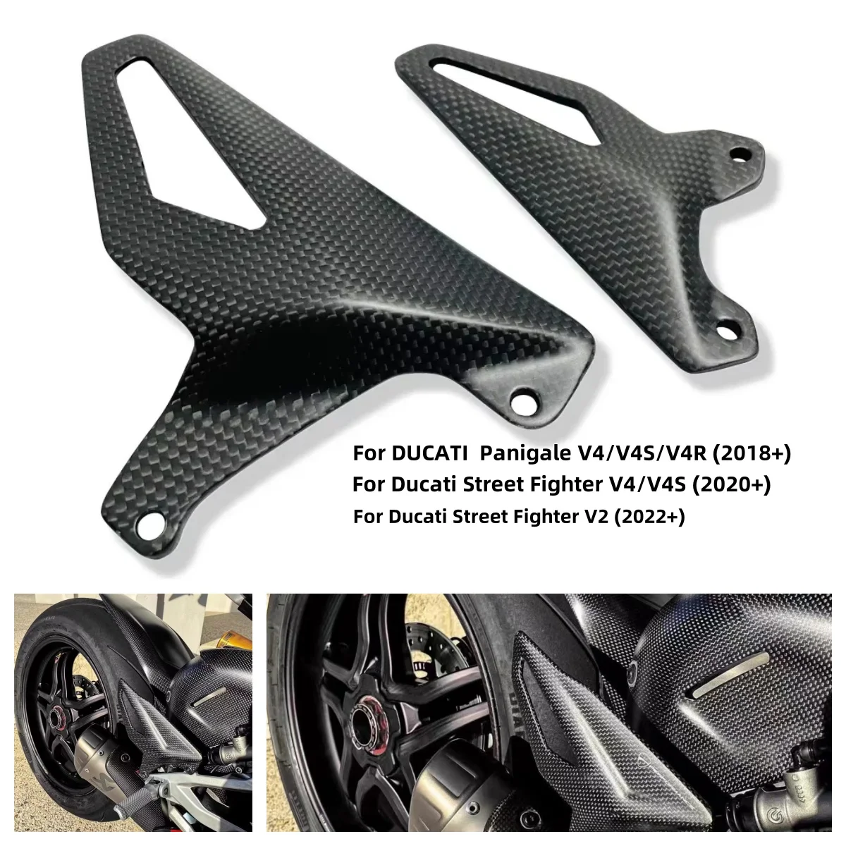 

For DUCATI Panigale V4/S/R Streetfighter V2 V4/S 2018-2024 Heel Guard Protector Carbon Fiber Foot Wing Rearset Accessories