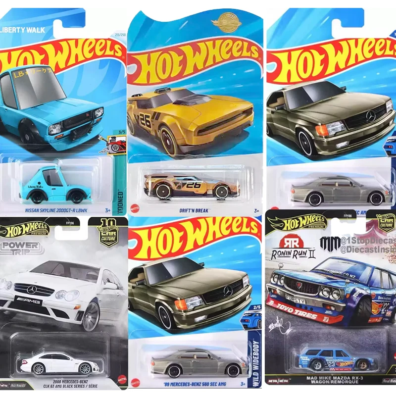 Hot Wheels 1:64 Auto de Aleación Fundida a Presión '89 Mercedes-Benz 560 SEC AMG Wild Widebody 2/5 186/250 Modelo de Vehículo para Coleccionistas, Regalo