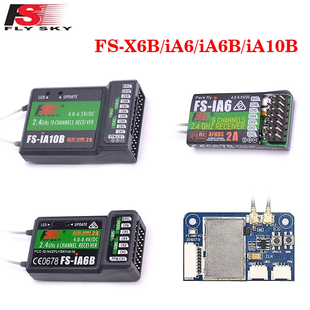 FlySky FS-iA6 FS-iA6B FS-iA10B FS-X6B Receiver For FS-i6 i6X i6S i10 TH9A Transmisor RC Control Remote Parts