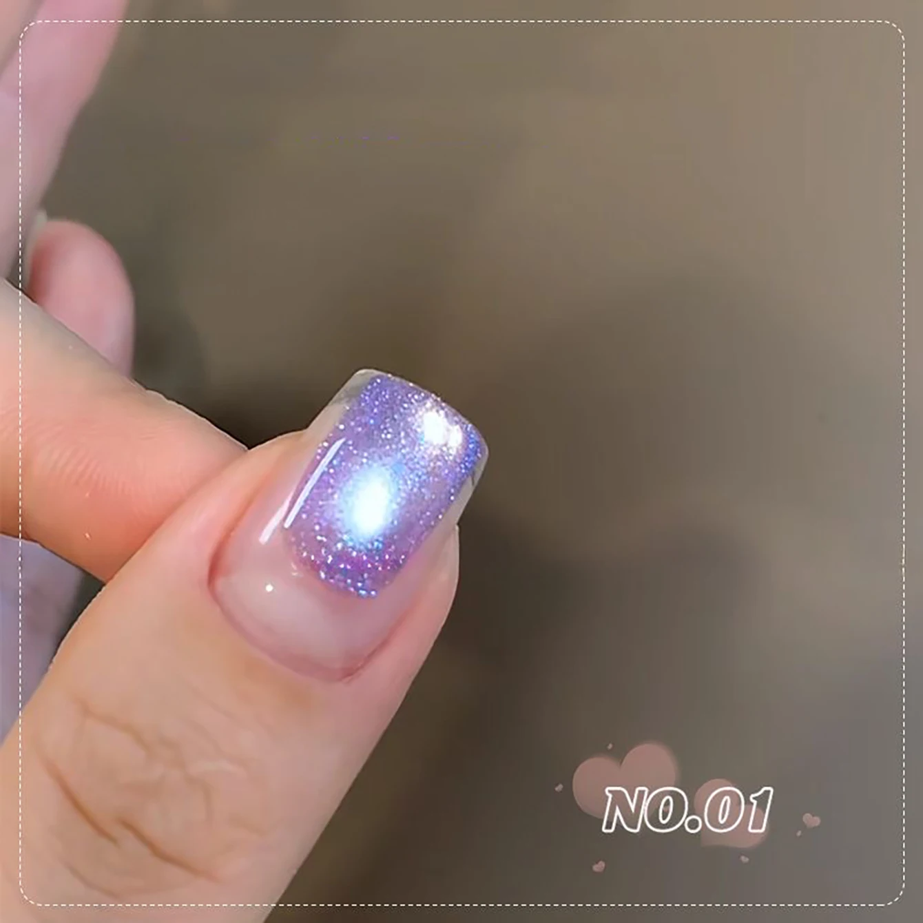 1 szt. WS Jesienno-Zimowy Lakier do Paznokci Różowo-Niebieski Brokatowy Efekt Kociego Oka Popularny Lakier Żelowy z Efektem Kociego Oka do Zdobienia Paznokci