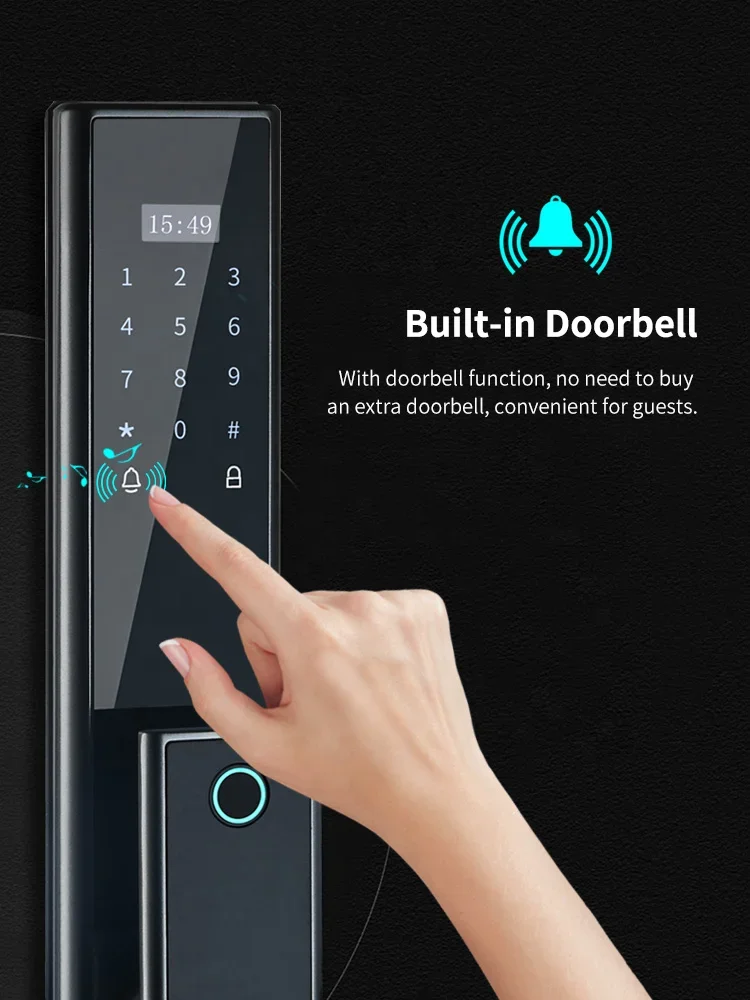 Pushpull Automatic lock Tuya WiFi APP Remote Unlocking biometic Fingerprint Password RFID card 6068 mortise smart door Lock