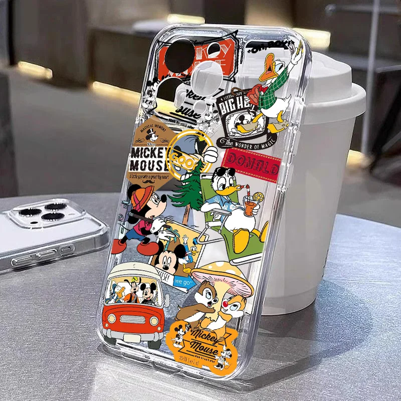 Disney Mickey Mouses Donald Duck For Realme10 9 C30 53 63 Narzo50 FindX5 Reno12 11 10 8 7 6 ProPlus Transparent Space Phone Case