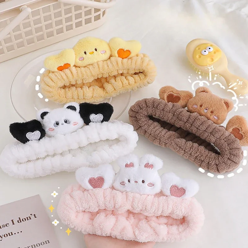 Cute Stuffed Animals Headband Frog Bunny Bear Cute Anime Plushie Hair Accessories Halloween Series Kid Toys Doll Girl Gift