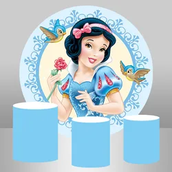 Disney Princess Snow White Round Circle Backdrop for Girl Happy Birthday Decor CandyTable Banner Cylinder Covers