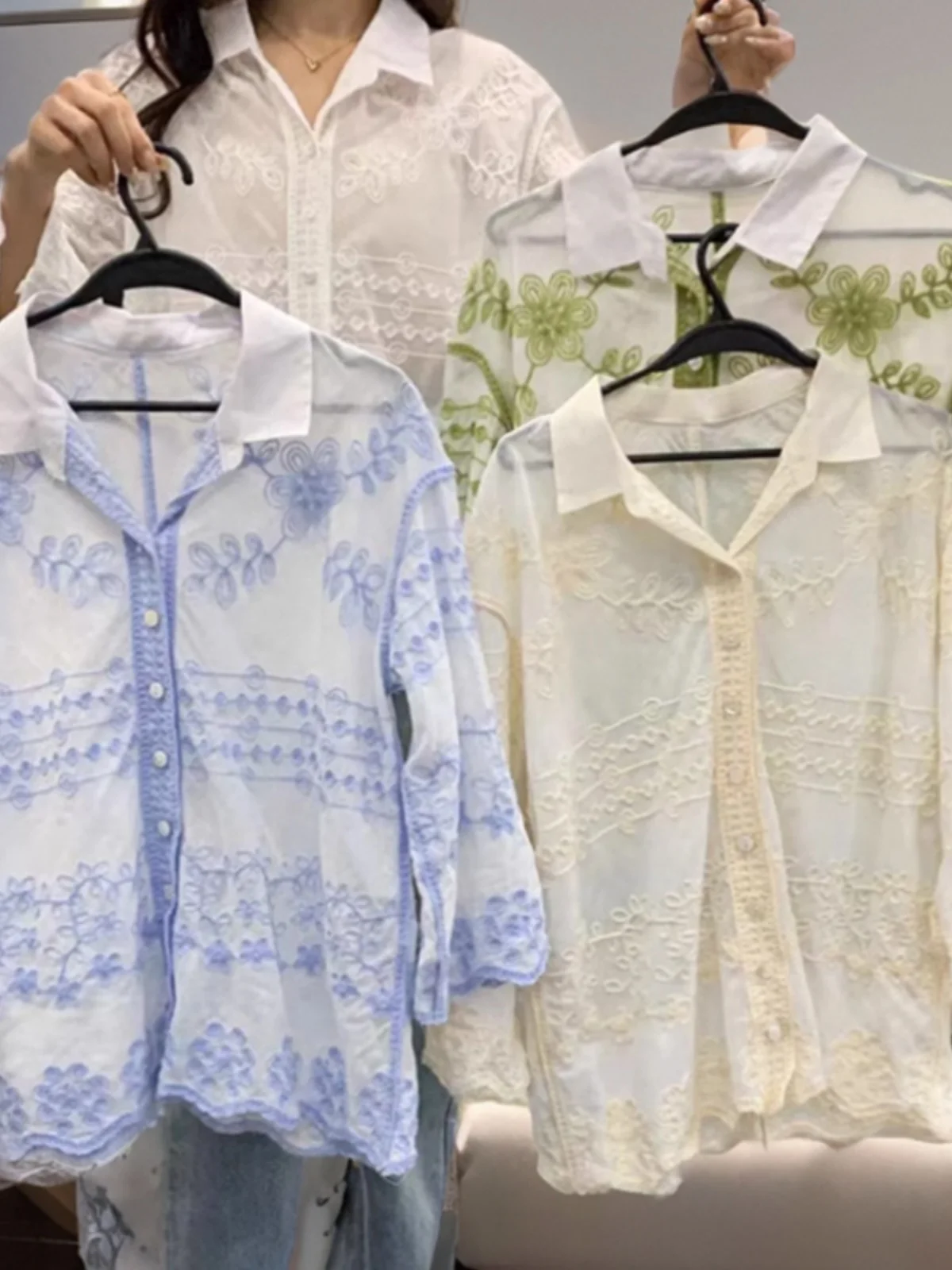 Doux blanc irt femmes ample bouton unique conception coréenne Sle trajet vent lanterne Sve couleur Pure haut pour un Look plus jeune