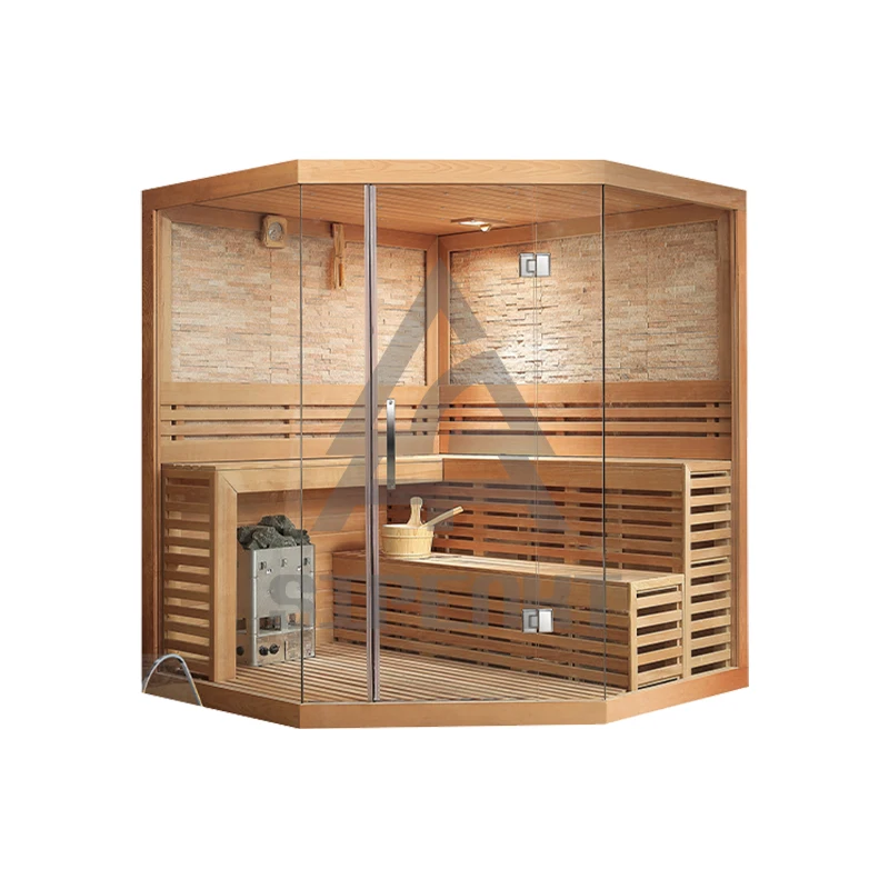 Domestic Traditional Wooden Sauna Room Indoor Solid Wood