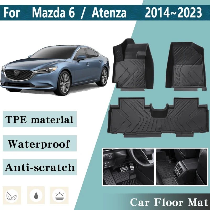 LHD Car Floor Mat for Mazda6 Accessories Mazda 6 Atenza 2014~2023 2022 Auto Foot Waterproof Pad Custom Liner Mat Car Accessories