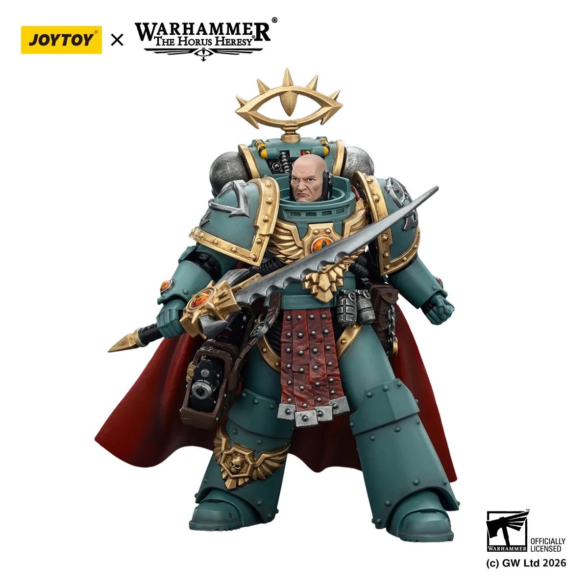 【MT】JOYTOY Warhammer 40K Sons of Horus Tybalt Marr Captain of The 18th Company Siege Breaker 1/18 Action Figure Model view 4