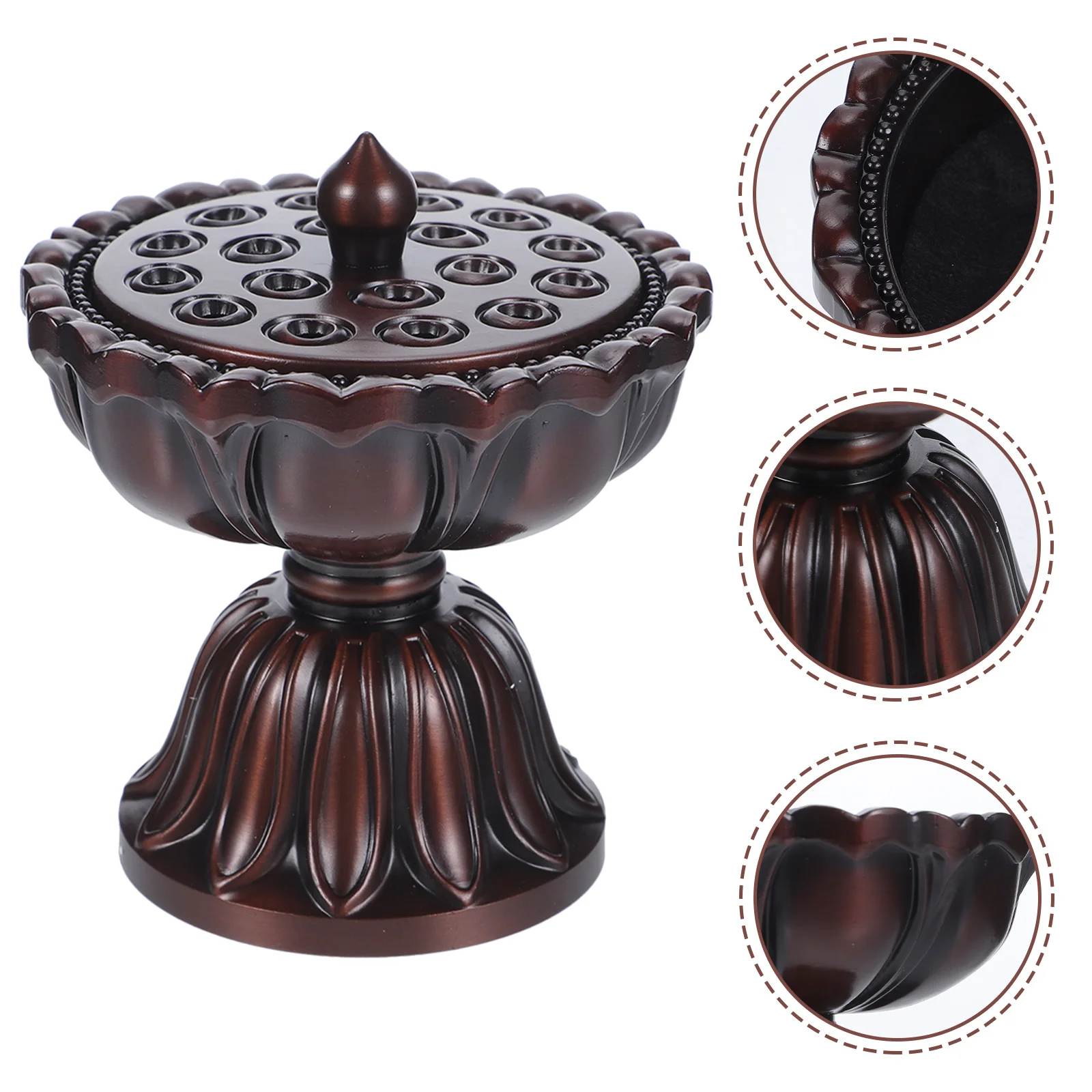 

Lotus Incense Burner Vintage Zinc Alloy Coil Burner Desktop Censer for Aromatherapy Meditation Relaxation Home Decor Ornament