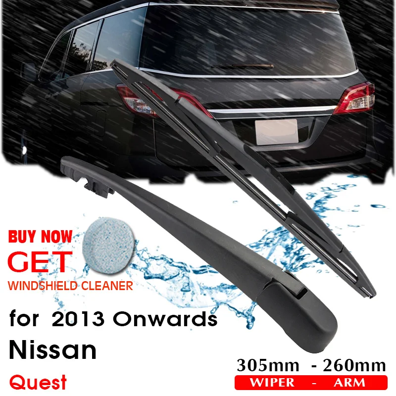BROSHOO Car Rear Wiper Blades Back Windscreen Wiper Arm For Nissan Quest Hatchback (2013-) 305mm,Windshield Auto Styling