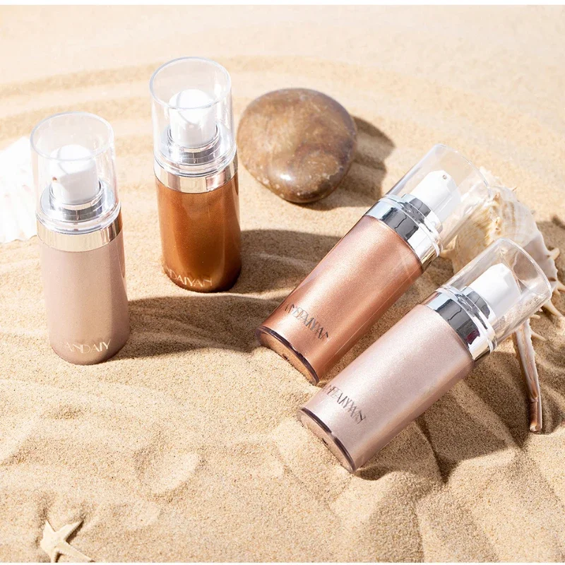 4 Colors Shimmer Spray Highlighter Illuminator Face Contouring Brighten Body Bronzer Glitter Liquid Highlight Makeup Cosmetic