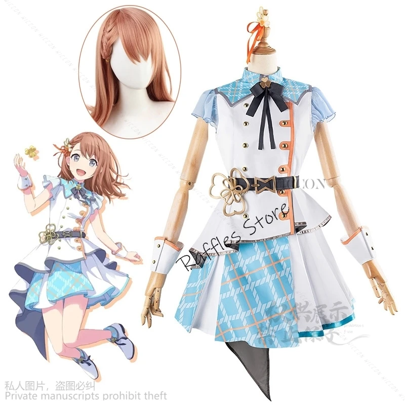 

Anime Project Sekai MORE MORE JUMP Cosplay Costume Hanasato Minori Wig Idol Lolita Cos Roleplay Uniform Women Girl Outfit Suit