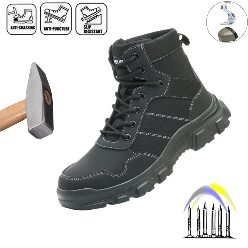 

Indestructible Safety Shoes Protection Safety Shoes Non Slip Anti-puncture Anti-smash Boots Construction Work Shoes for Men