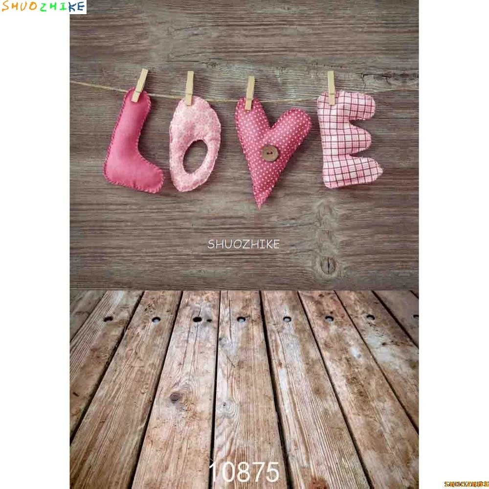 Vinyl Custom Liefde Hart Fotografie Achtergronden Prop Valentijnsdag Rose Muur Houten Planken Fotografie Achtergrond JL-25