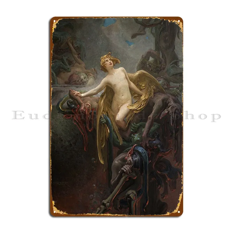 Angel And Demons Vintage Art Metal Sign Create Printing Cinema Decoration Plaques Tin Sign Poster